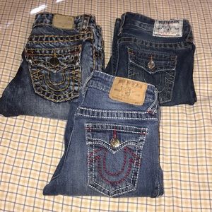2 True Religion Boy jeans(red stich pair removed)